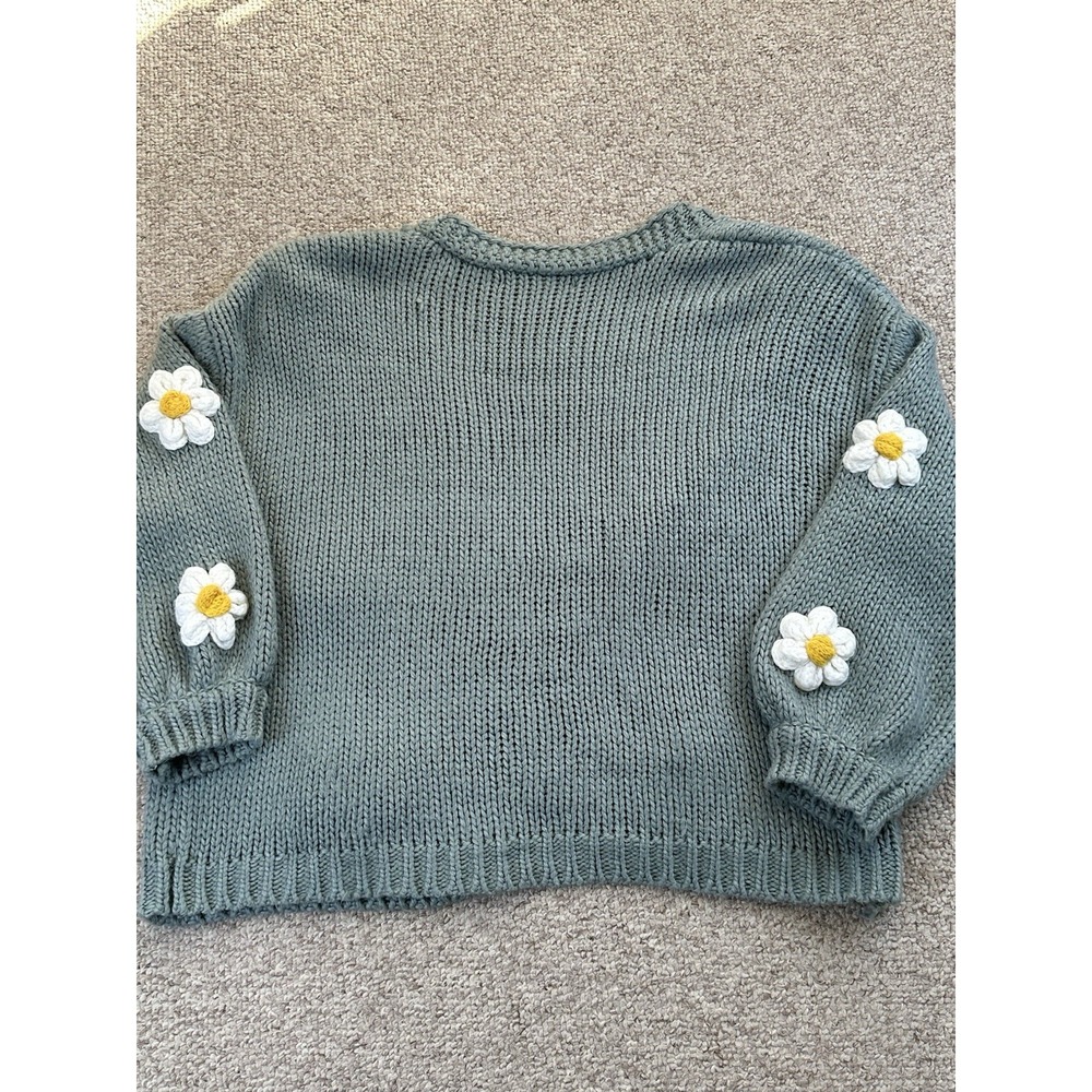 Altar'd State 3D Daisy Cardigan Women's Size XL Floral Sage Green Bohemian - Picture 6 of 15